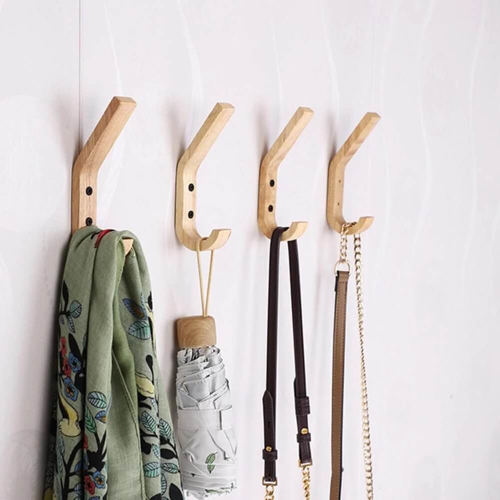 NATURAL DOUBLE WALL HOOK - Wooden and Modern