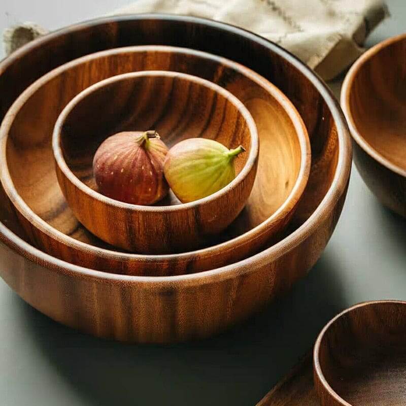 ACACIA WOODEN BOWL - Wooden and Modern
