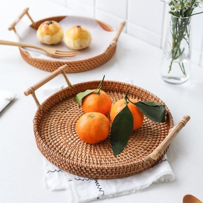 BREAD AND FRUIT SERVING TRAY - Wooden and Modern